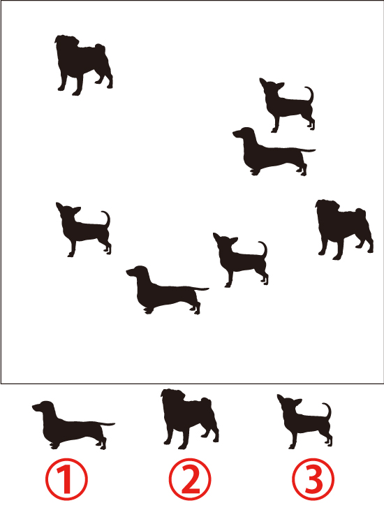 同じ犬のイラスト