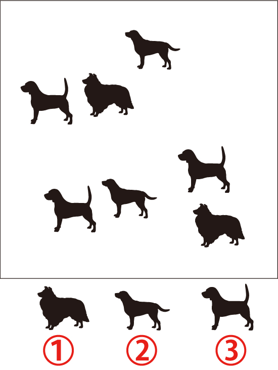 同じ犬のイラスト